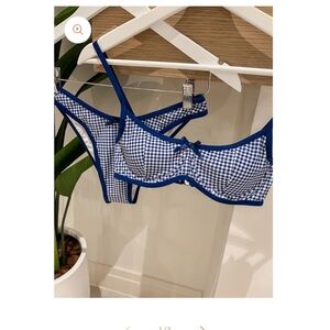 Navy Checkered Bikini Set